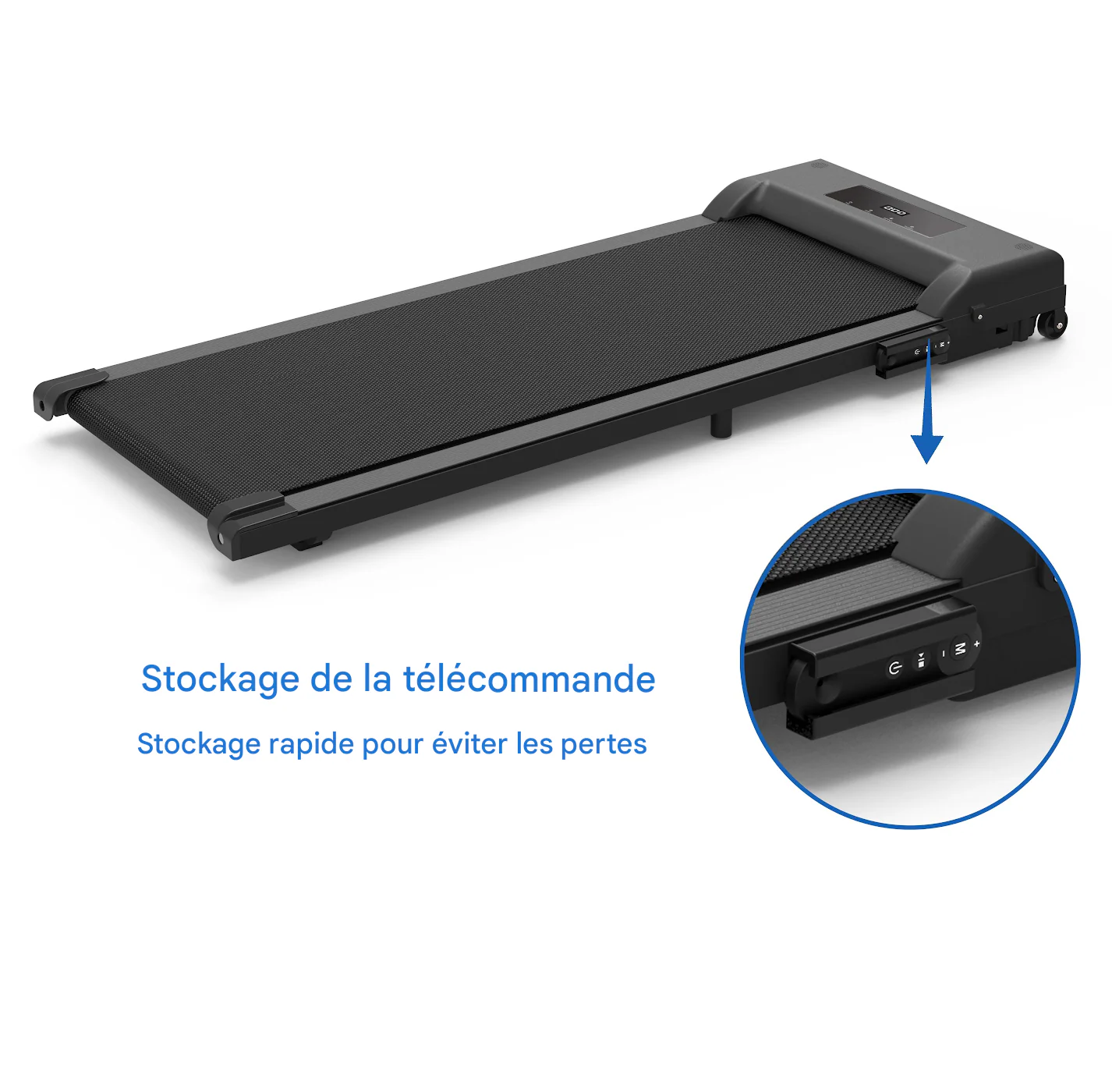 Pliage du tapis roulant RunZen™ – rangement facile sous le lit