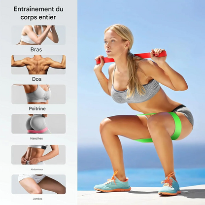 Exercice jambes avec bandes élastiques FlexElastic™