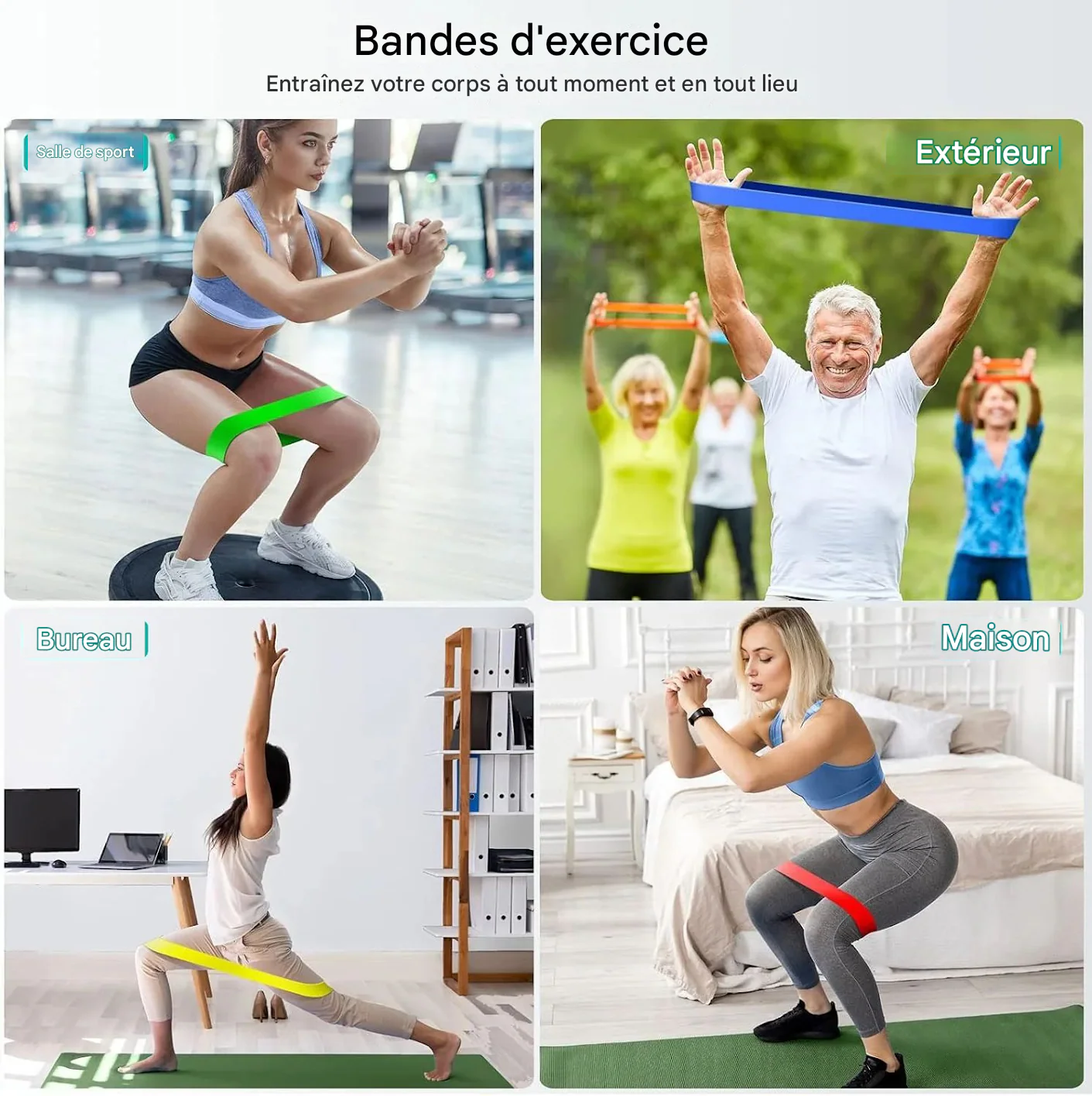 Bandes de musculation FlexElastic™ – fitness à la maison