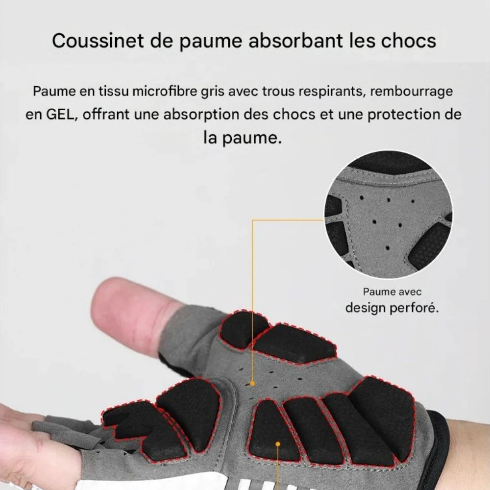 Gants de cyclisme antichoc avec coussinets GEL VeloFlex – confort route et VTT