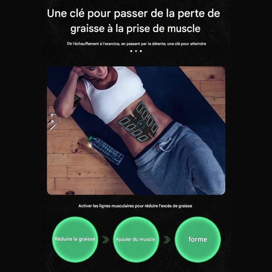 Appareil d’électrostimulation MuscleZen™ avec patchs adhésifs rechargeables